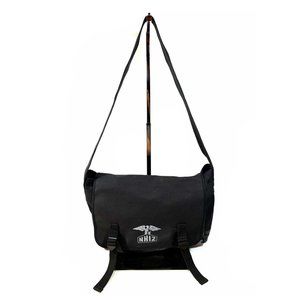 Izzue Plus Neighborhood Black Canvas Messenger Bag